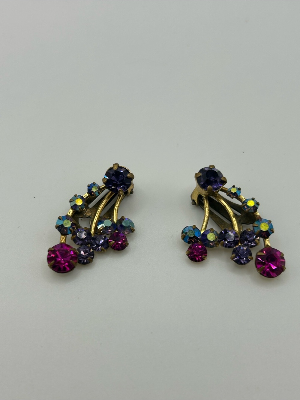 Vintage Austria multicoloured clip earrings